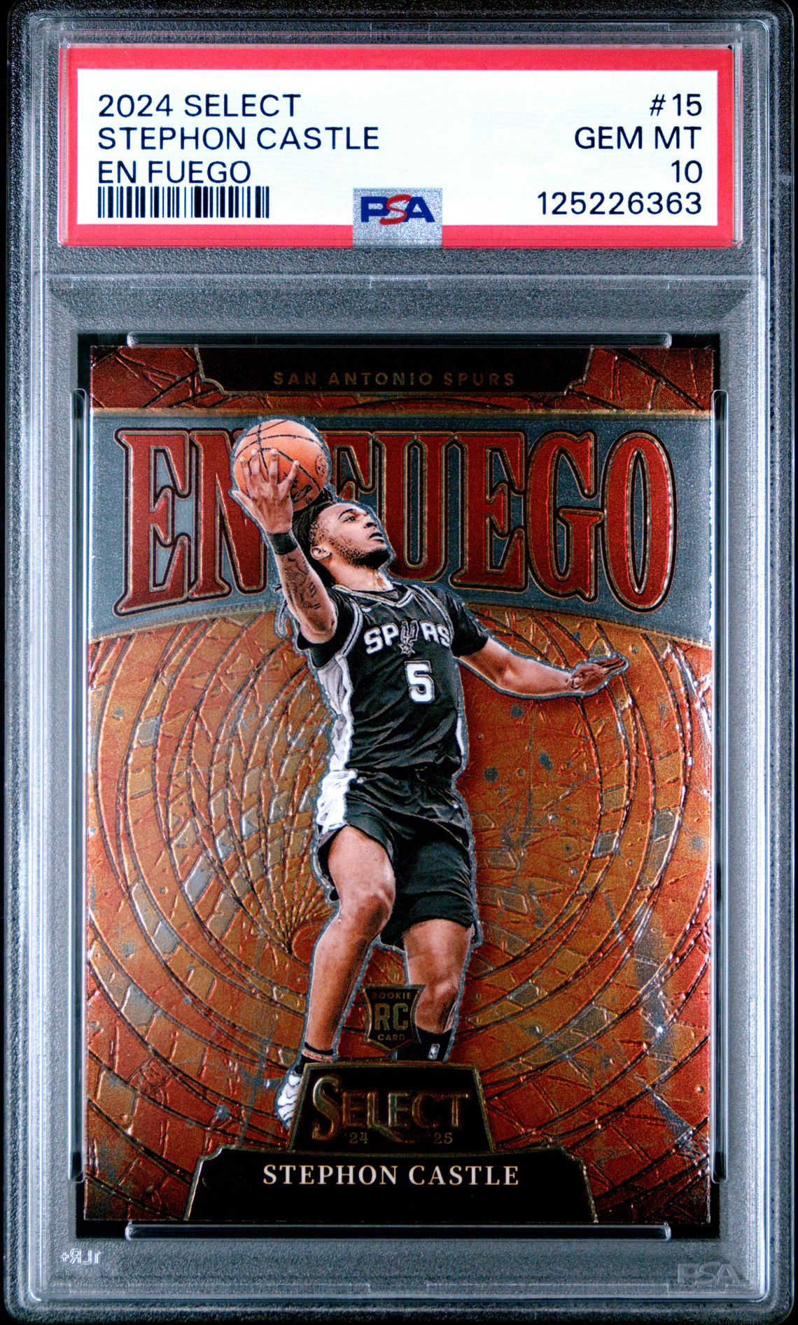 2024 Panini Select En Fuego Stephon Castle #15 Gem Mt 10 front