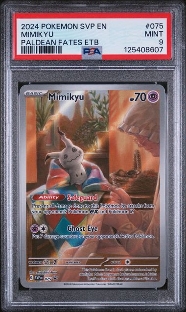 2024 POKEMON SVP EN-SV BLACK STAR PROMO #075 MIMIKYU PALDEAN FATES ETB (PSA 9) (PSA 9) – 125408607
