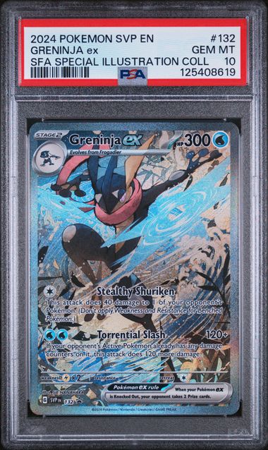 2024 POKEMON SVP EN-SV BLACK STAR PROMO #132 GRENINJA ex SFA SPECIAL ILLUSTRATION COLL (PSA 10) (PSA 10) – 125408619