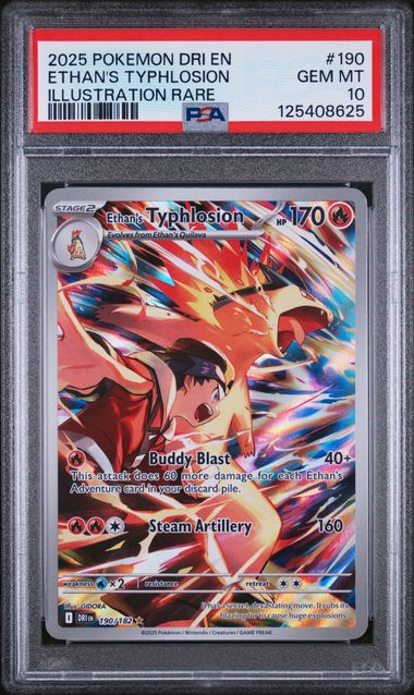 2025 POKEMON DRI EN-DESTINED RIVALS #190 ETHAN'S TYPHLOSION ILLUSTRATION RARE (PSA 10) (PSA 10) – 125408625