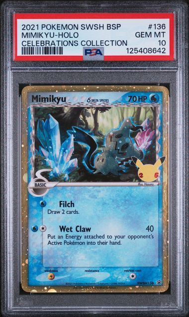 2021 POKEMON SWSH BLACK STAR PROMO #136 MIMIKYU-HOLO CELEBRATIONS COLLECTION (PSA 10) (PSA 10) – 125408642