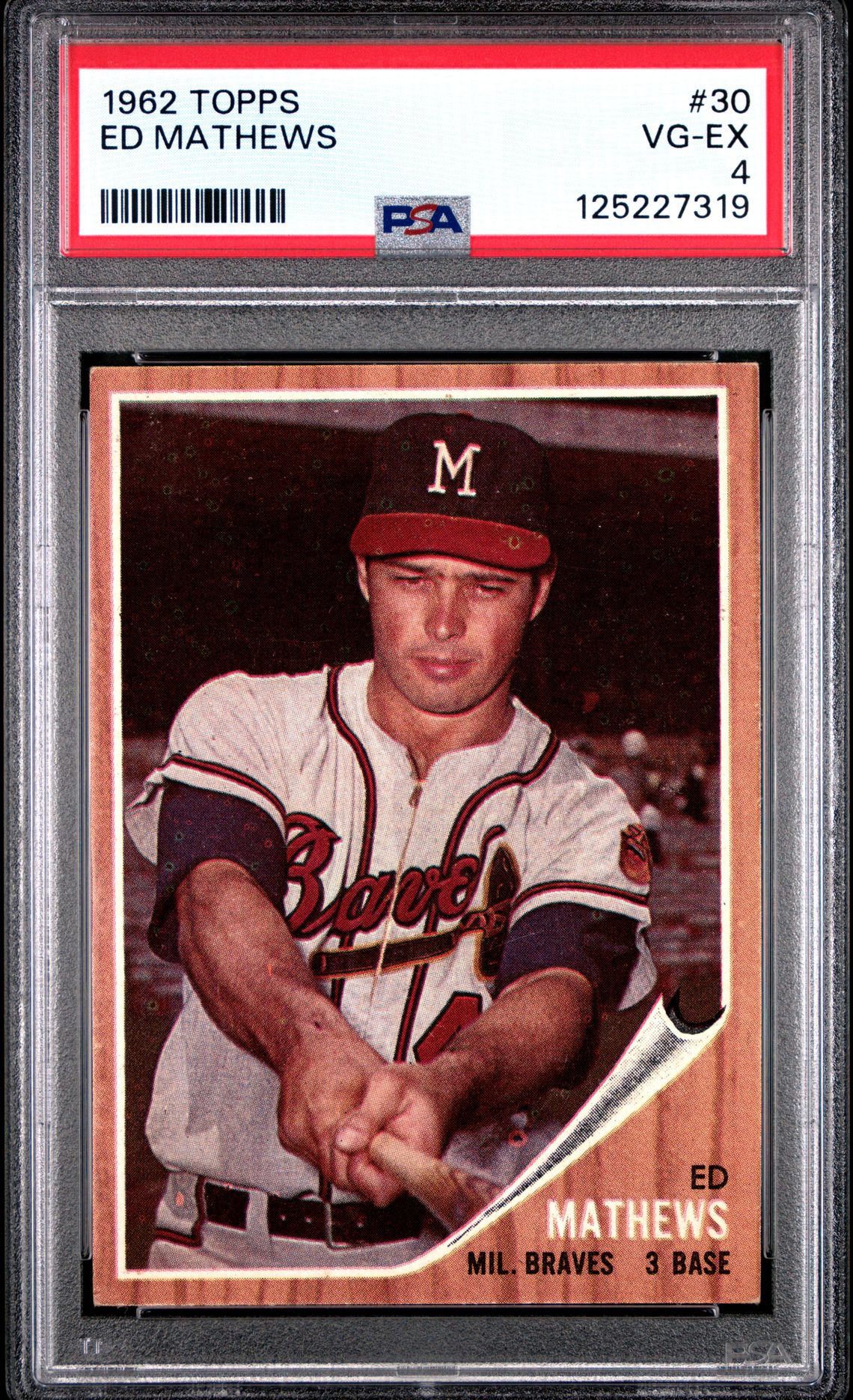 1962 Topps Ed Mathews #30 Vg-Ex 4 front