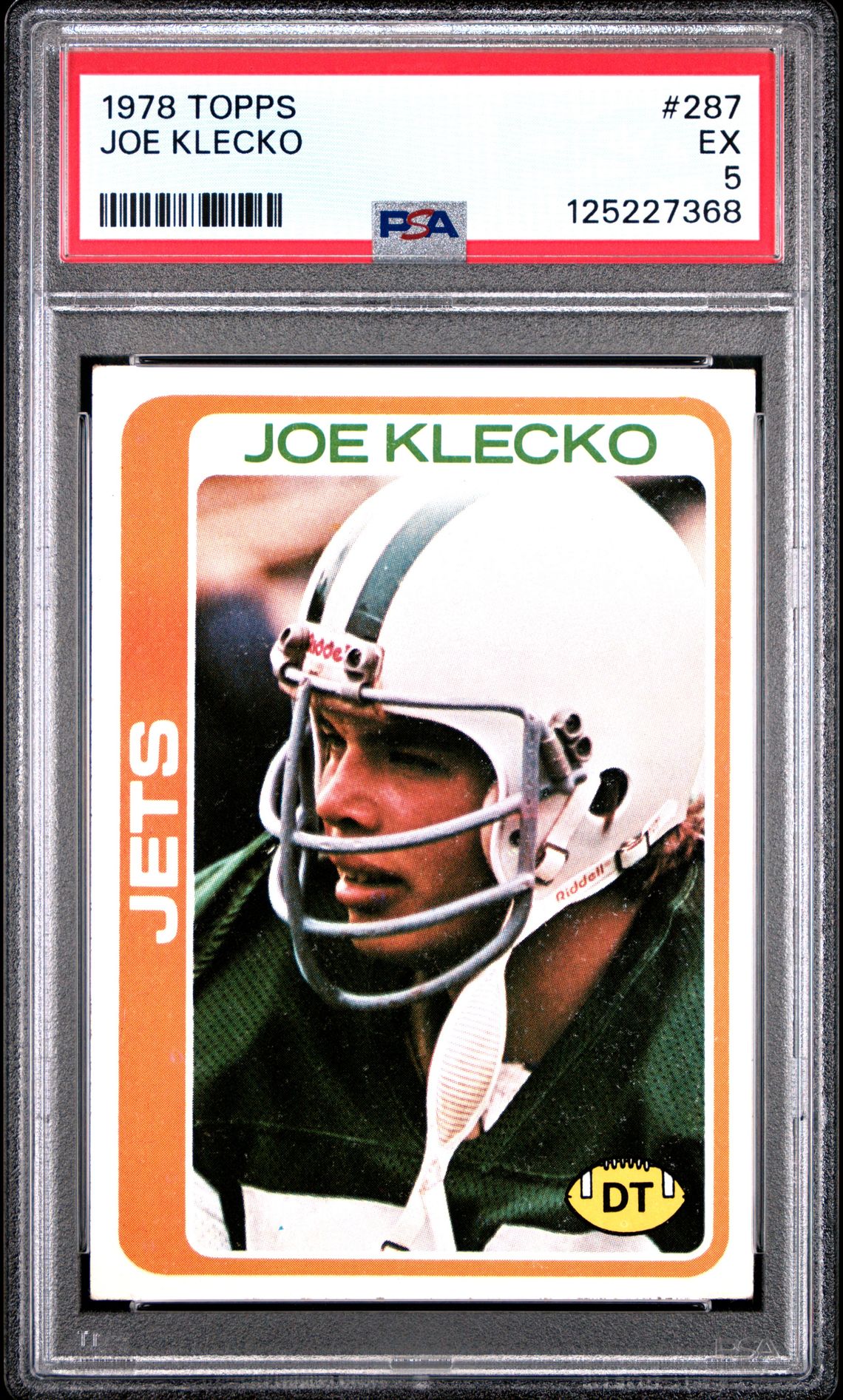 1978 Topps Joe Klecko #287 Ex 5 front