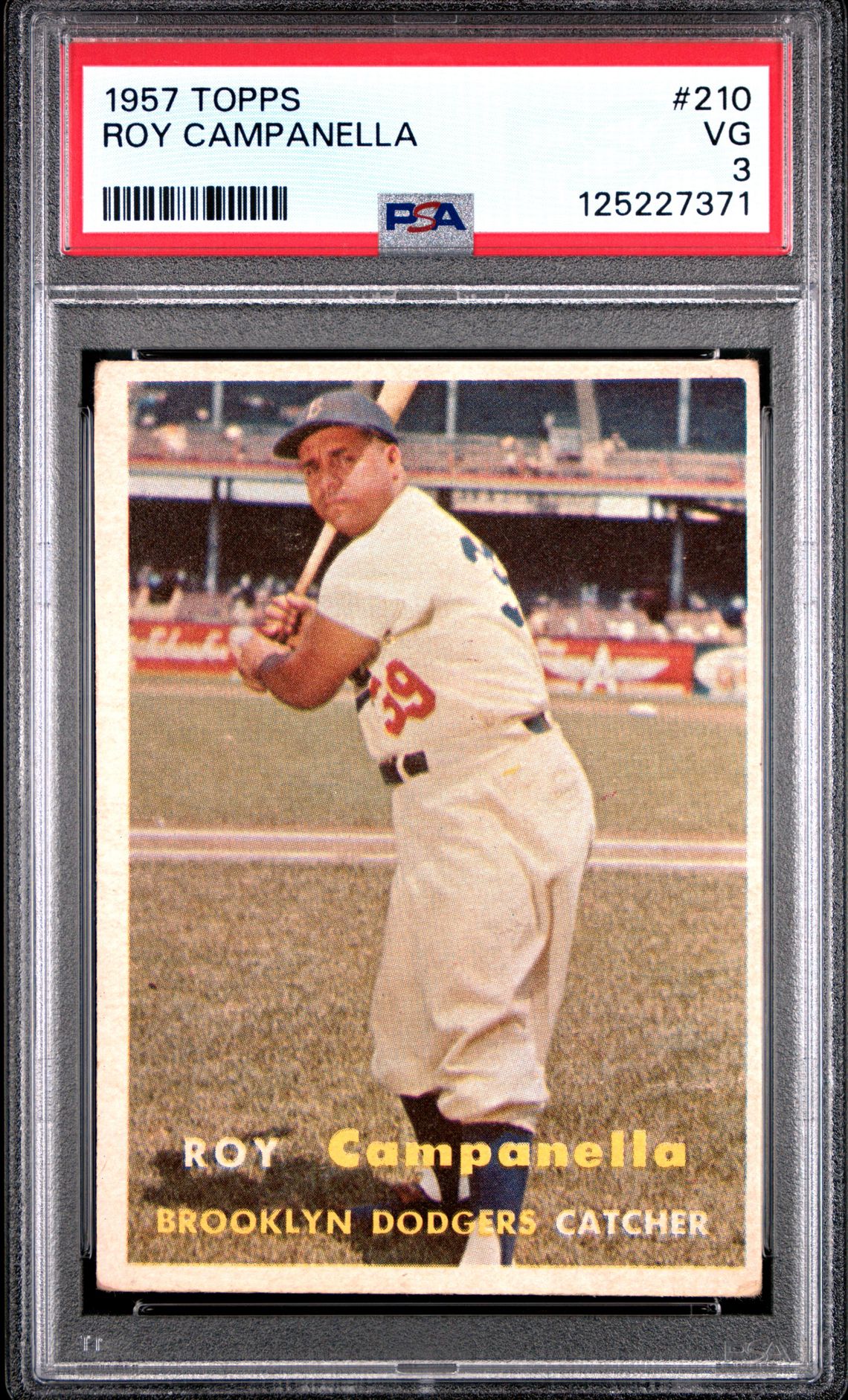 1957 Topps Roy Campanella #210 Vg 3 front