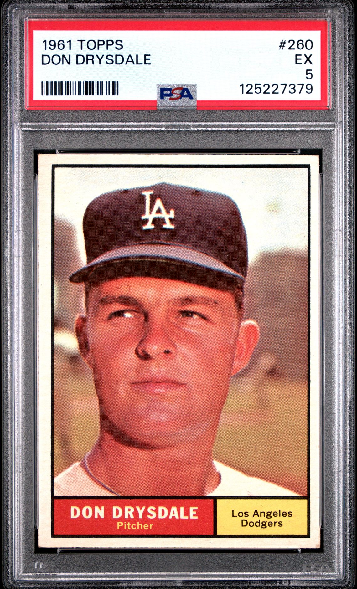 1961 Topps Don Drysdale #260 Ex 5 front