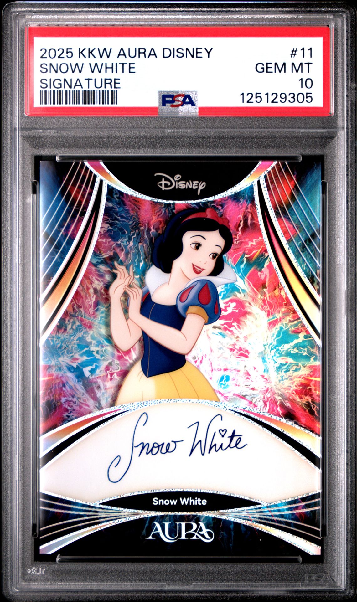 2025 Kakawow Aura Disney Signatures Snow White #11 Gem Mt 10 front