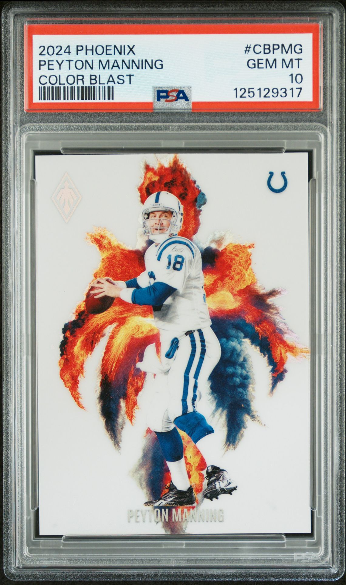 2024 Panini Phoenix Color Blast Peyton Manning #Cbpmg Gem Mt 10 front