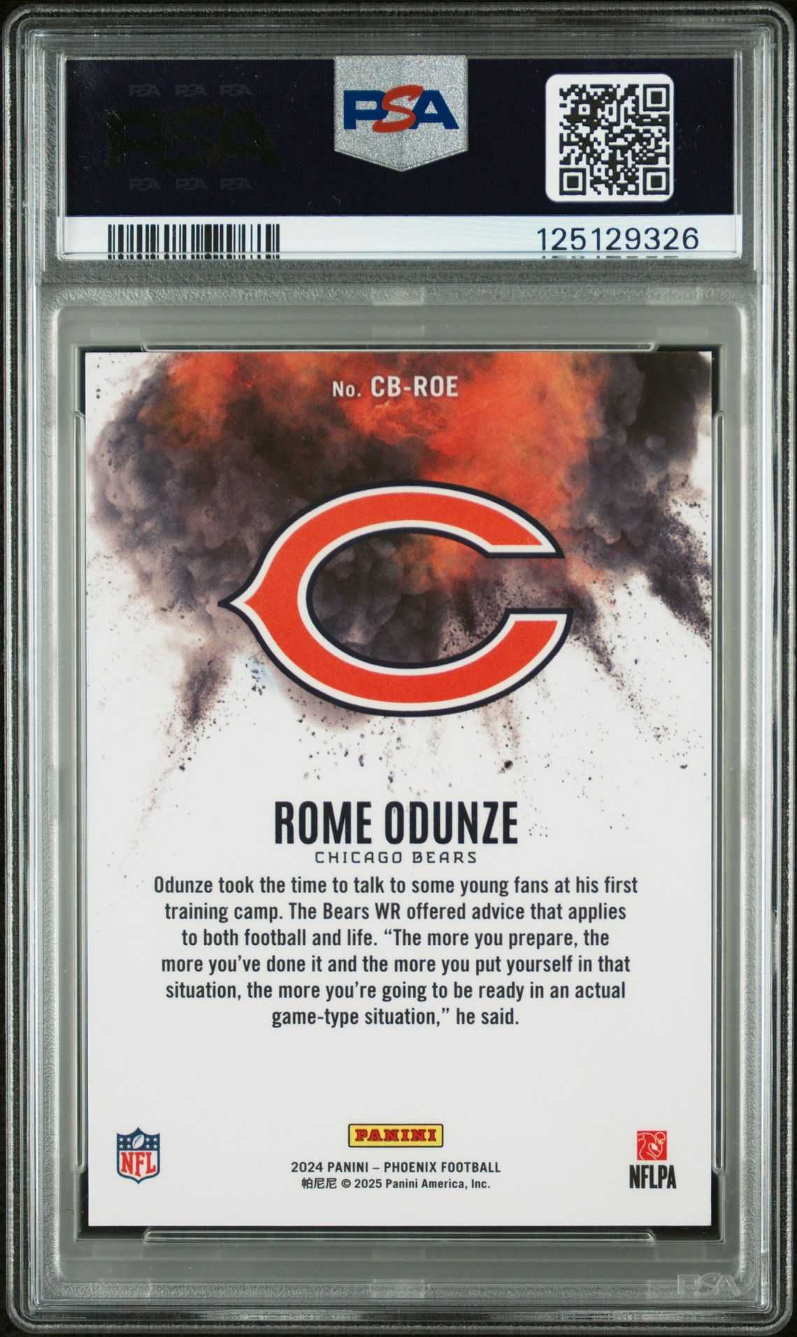 2024 Panini Phoenix Color Blast Rome Odunze #Cbroe Mint 9 back