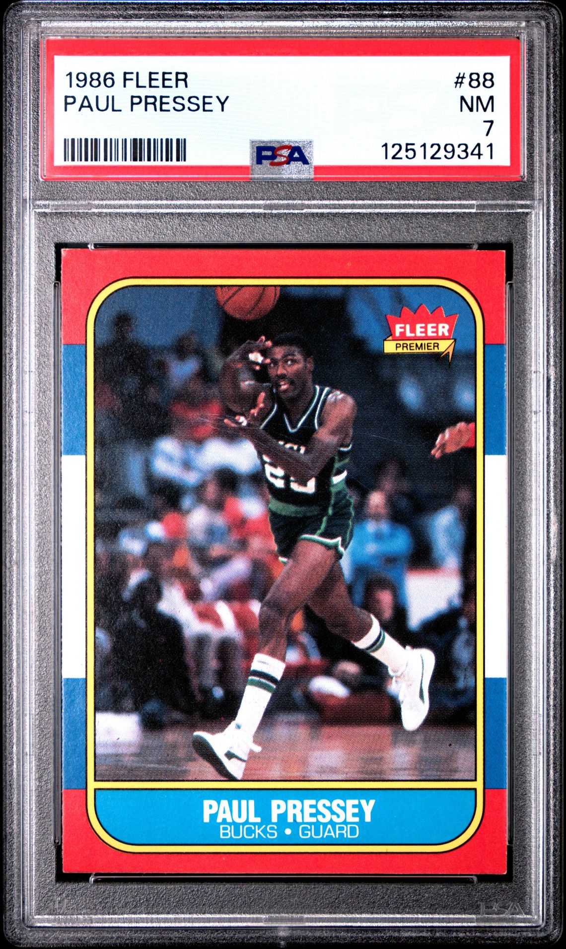 1986 Fleer Paul Pressey #88 Nm 7 front