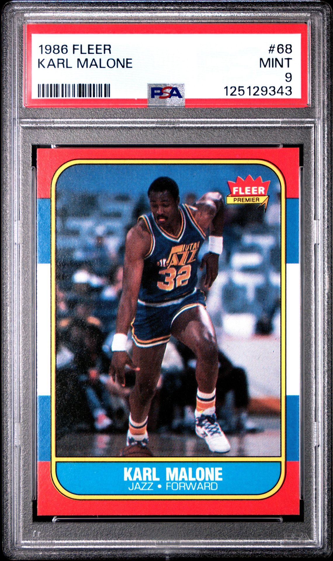 1986 Fleer Karl Malone #68 Mint 9 front