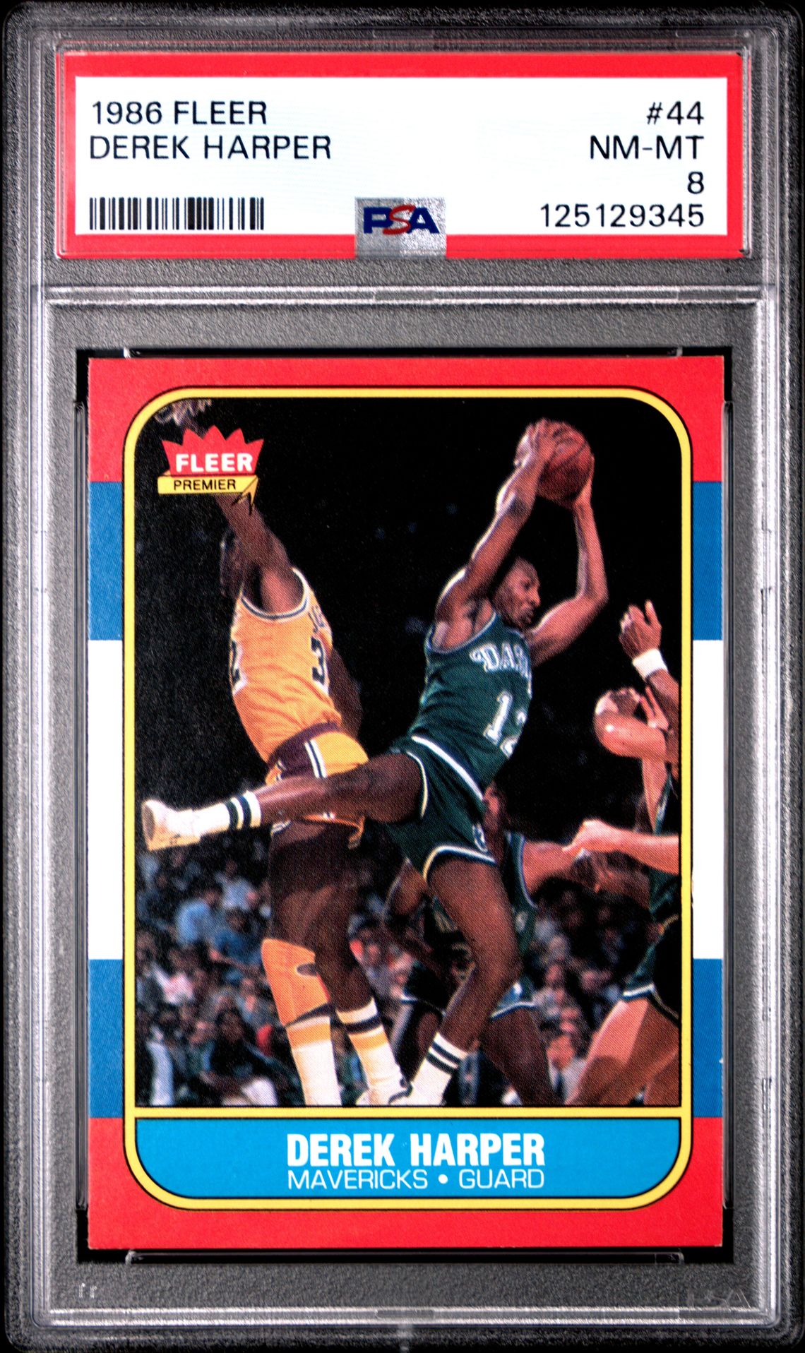 1986 Fleer Derek Harper #44 Nm-Mt 8 front