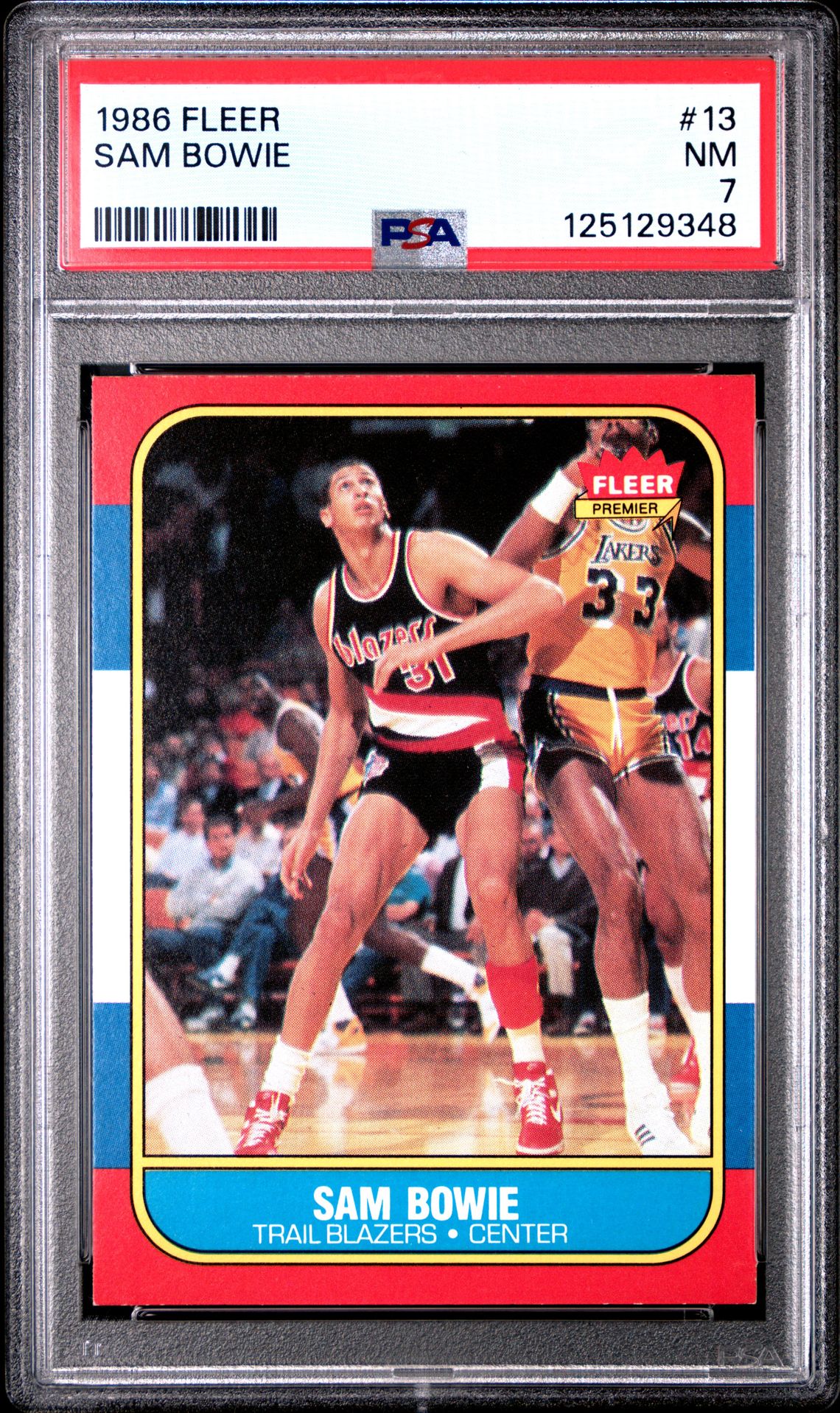 1986 Fleer Sam Bowie #13 Nm 7 front