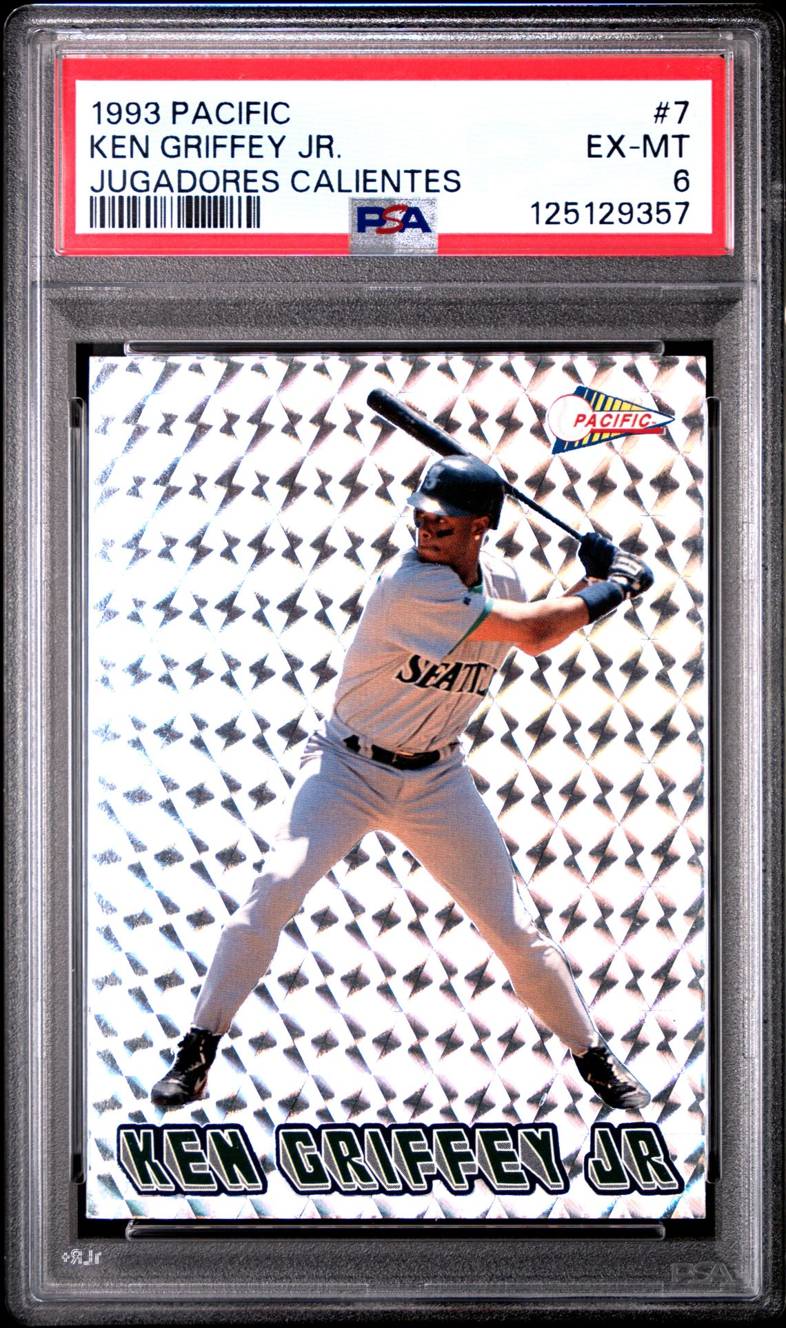 1993 Pacific Jugadores Calientes Ken Griffey Jr. #7 (Jugadores Calientes) Ex-Mt 6 front