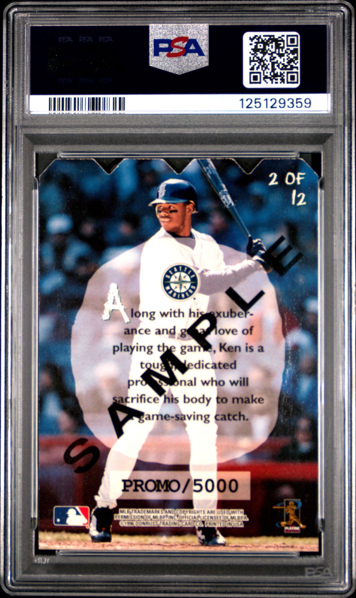 1997 Leaf Knot-Hole Gang Ken Griffey Jr. #2 (Knot-Hole Gang-Sample) Nm-Mt 8 back