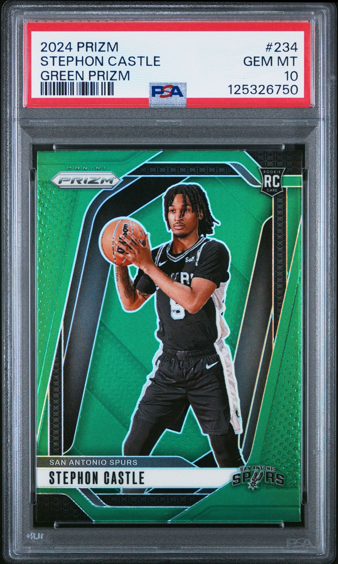 2024 Panini Prizm Stephon Castle #234 (Green Prizm) Gem Mt 10 front