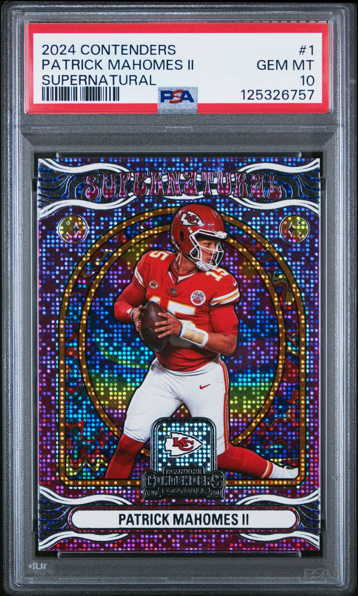 2024 Panini Contenders Supernatural Patrick Mahomes Ii #1 Gem Mt 10 front