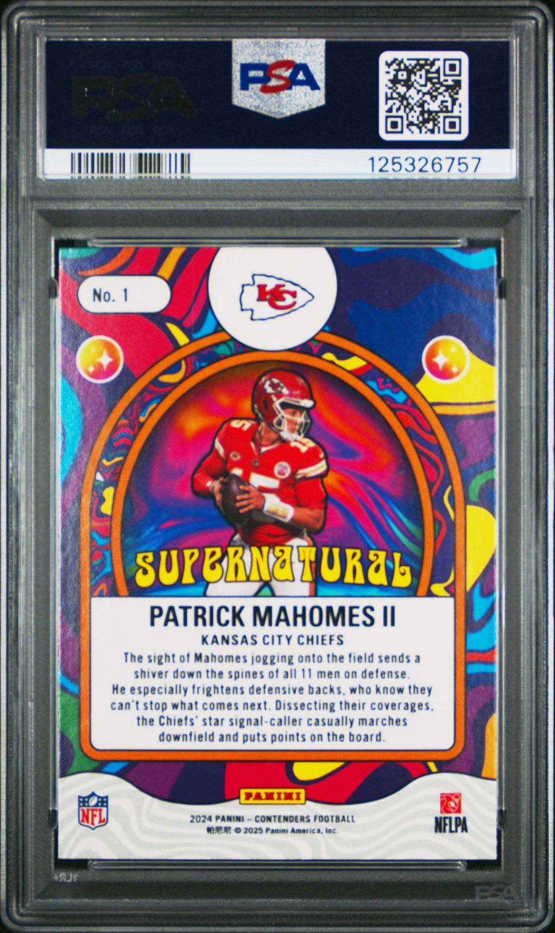 2024 Panini Contenders Supernatural Patrick Mahomes Ii #1 Gem Mt 10 back