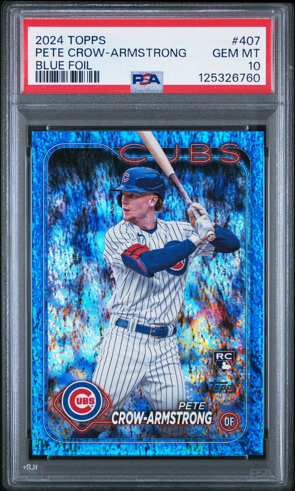 2024 Topps Pete Crow-Armstrong #407 (Blue Foil) Gem Mt 10 front