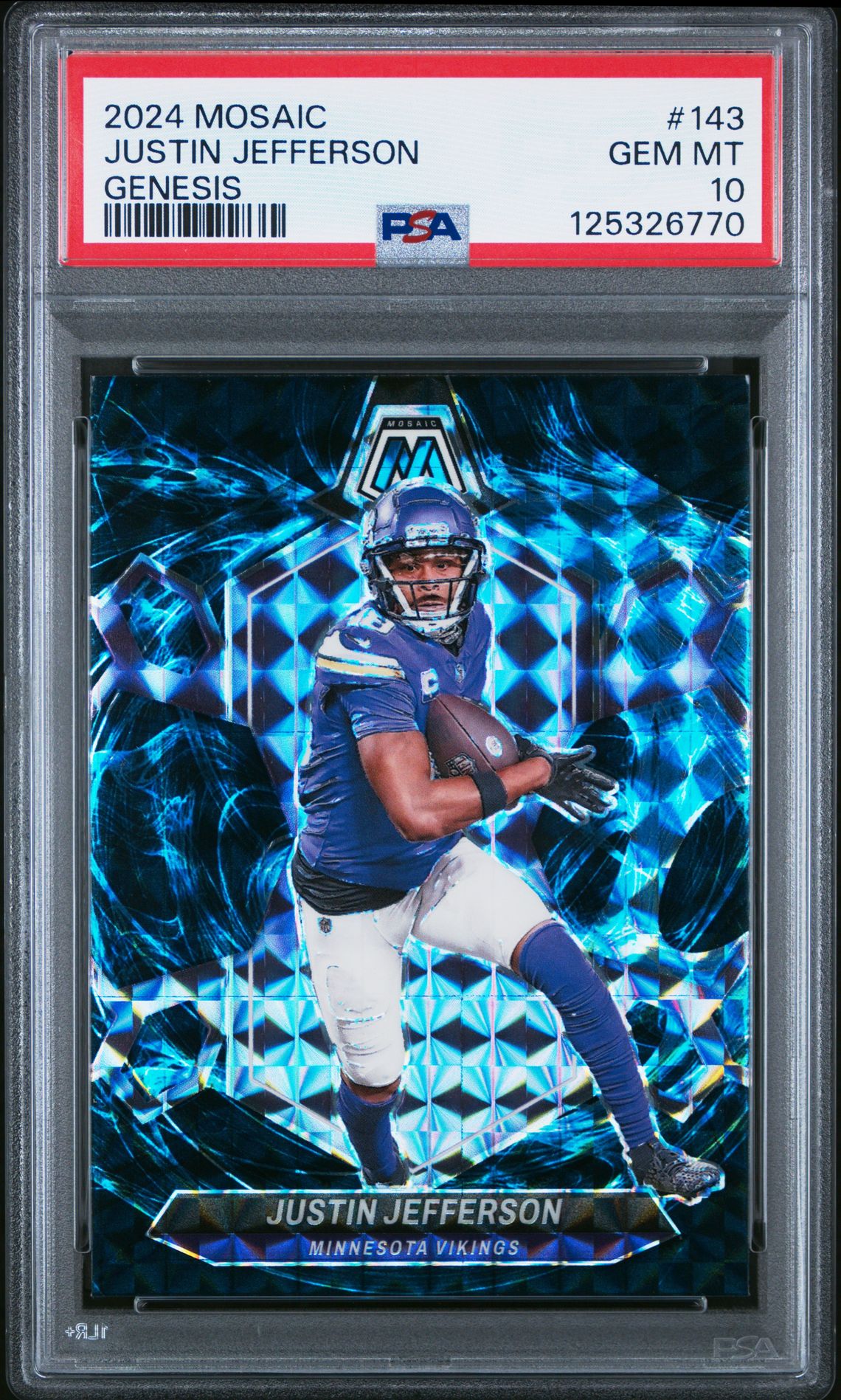 2024 Panini Mosaic Justin Jefferson #143 (Genesis) Gem Mt 10 front