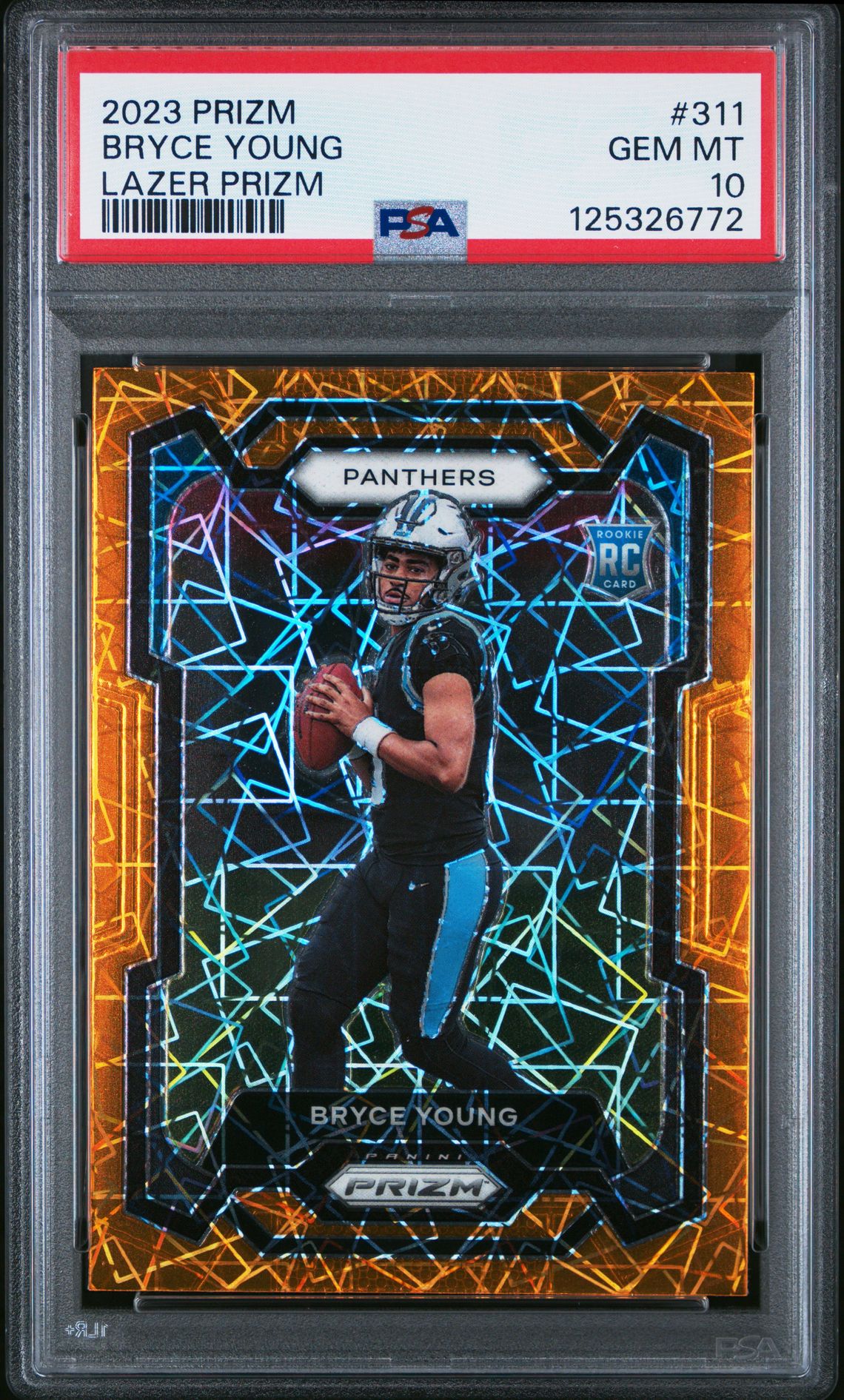 2023 Panini Prizm Bryce Young #311 (Lazer Prizm) Gem Mt 10 front