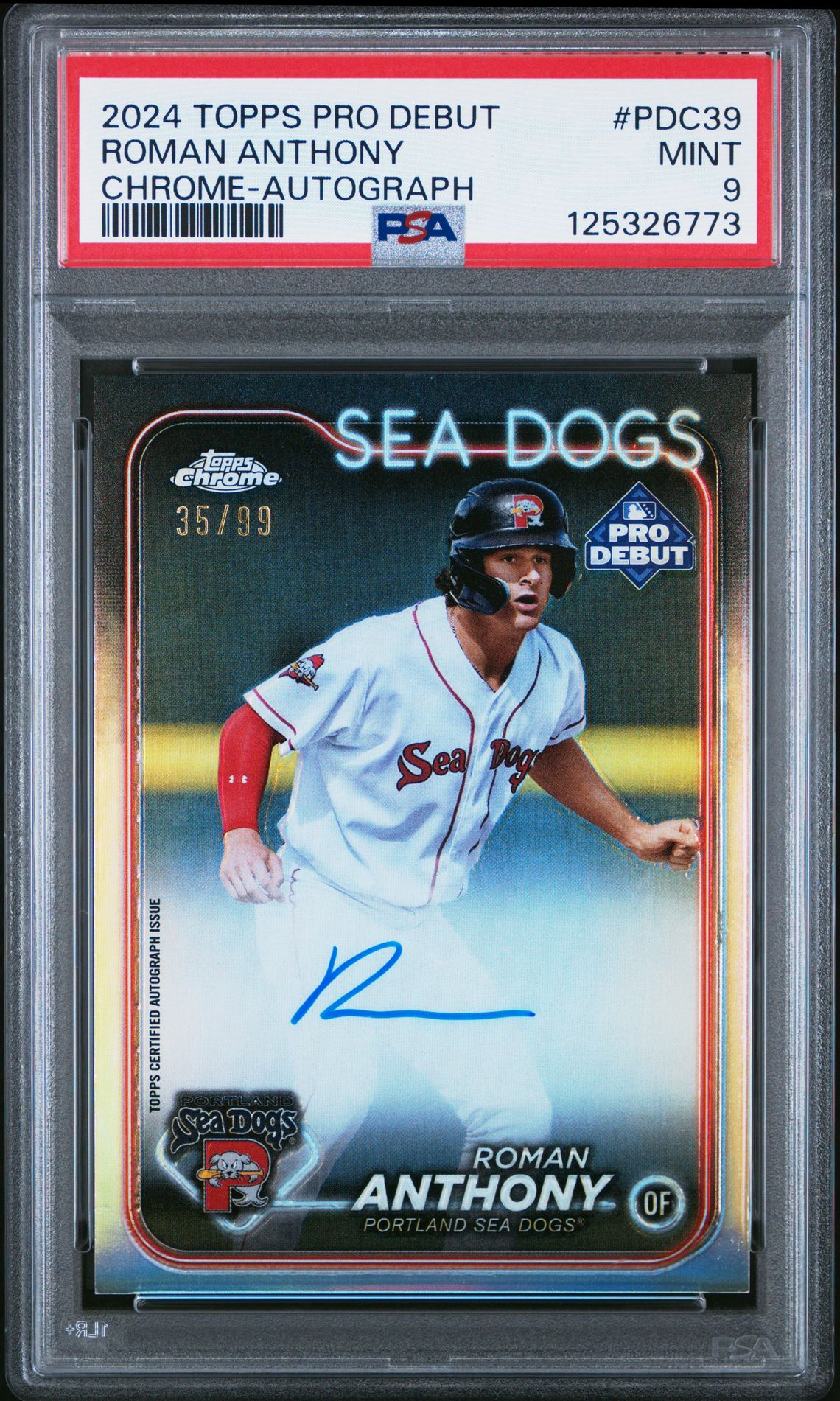 2024 Topps Pro Debut Roman Anthony #Pdc39 (Chrome-Autograph) Mint 9 front