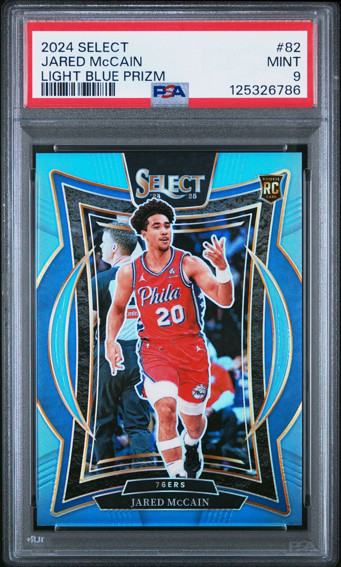 2024 Panini Select Jared Mccain #82 (Light Blue Prizm) Mint 9 front