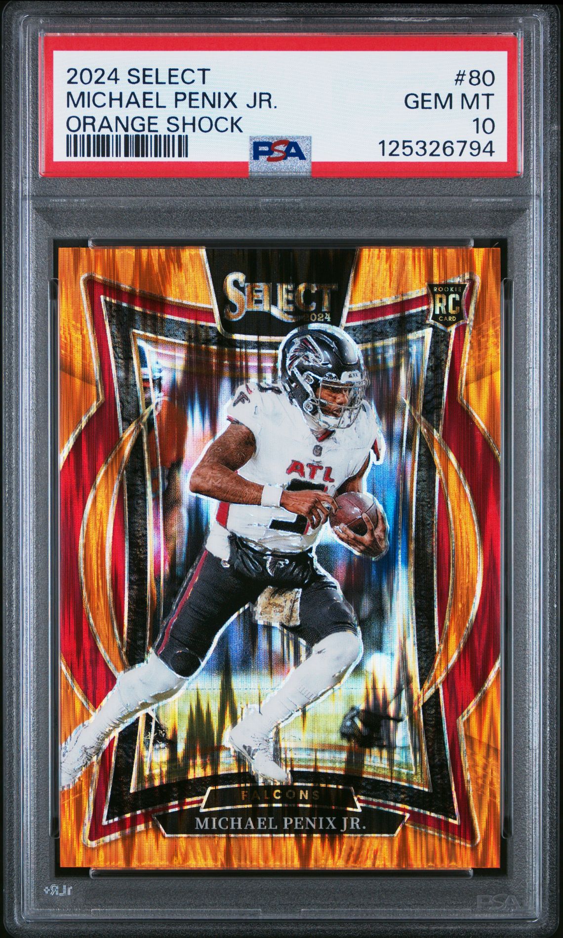 2024 Panini Select Michael Penix Jr. #80 (Orange Shock) Gem Mt 10 front