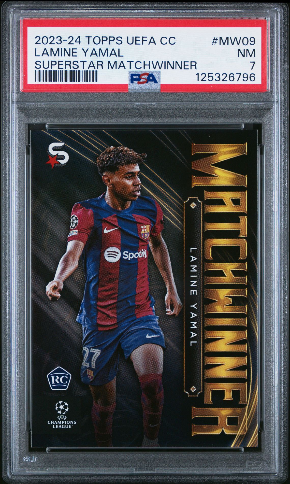 2023-2024 Topps Uefa Club Competitions Superstars Matchwinner Lamine Yamal #Mw09 (Superstar Matchwinner) Nm 7 front