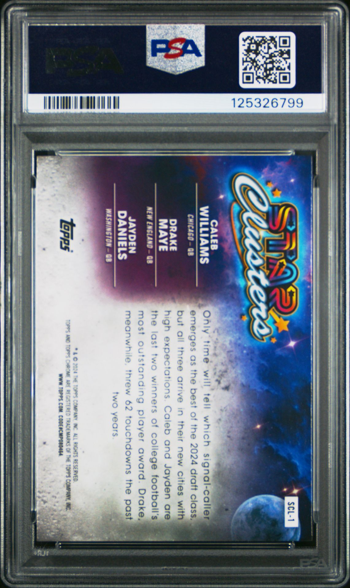 2024 Topps Cosmic Chrome Star Clusters Williams/Maye/Daniels #1 Gem Mt 10 back