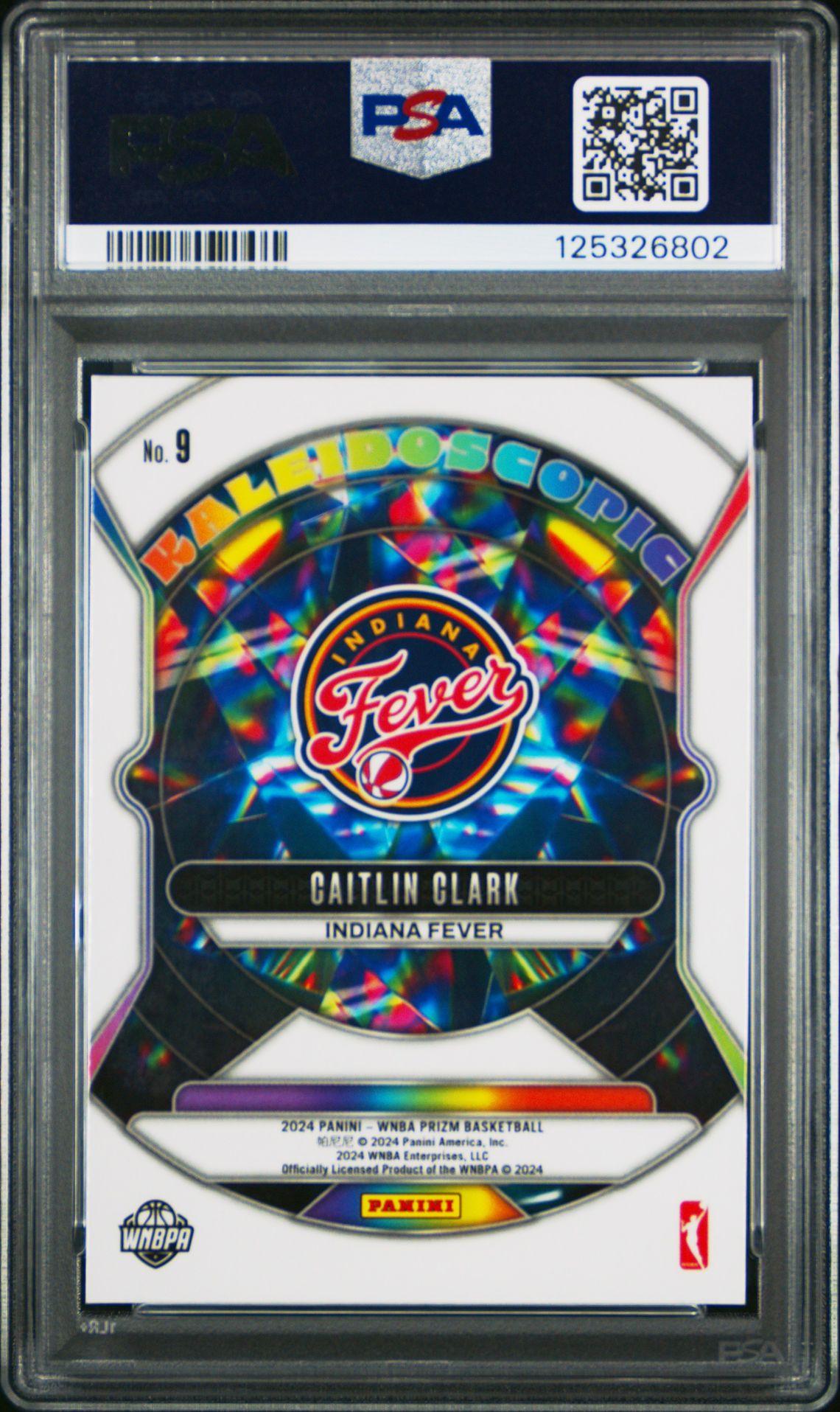 2024 Panini Prizm Wnba Kaleidoscopic Caitlin Clark #9 Gem Mt 10 back