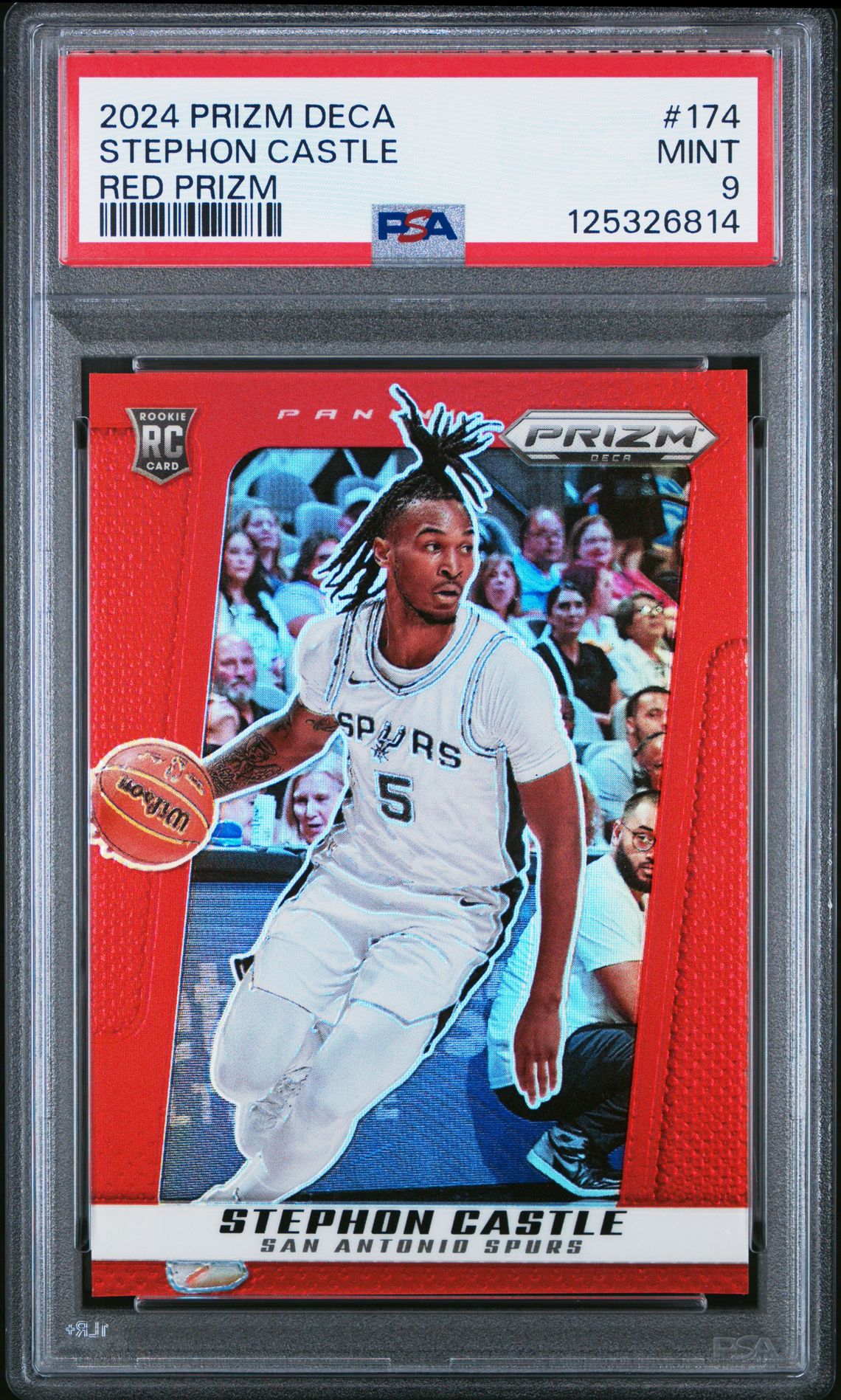 2024 Panini Prizm Deca Stephon Castle #174 (Red Prizm) Mint 9 front