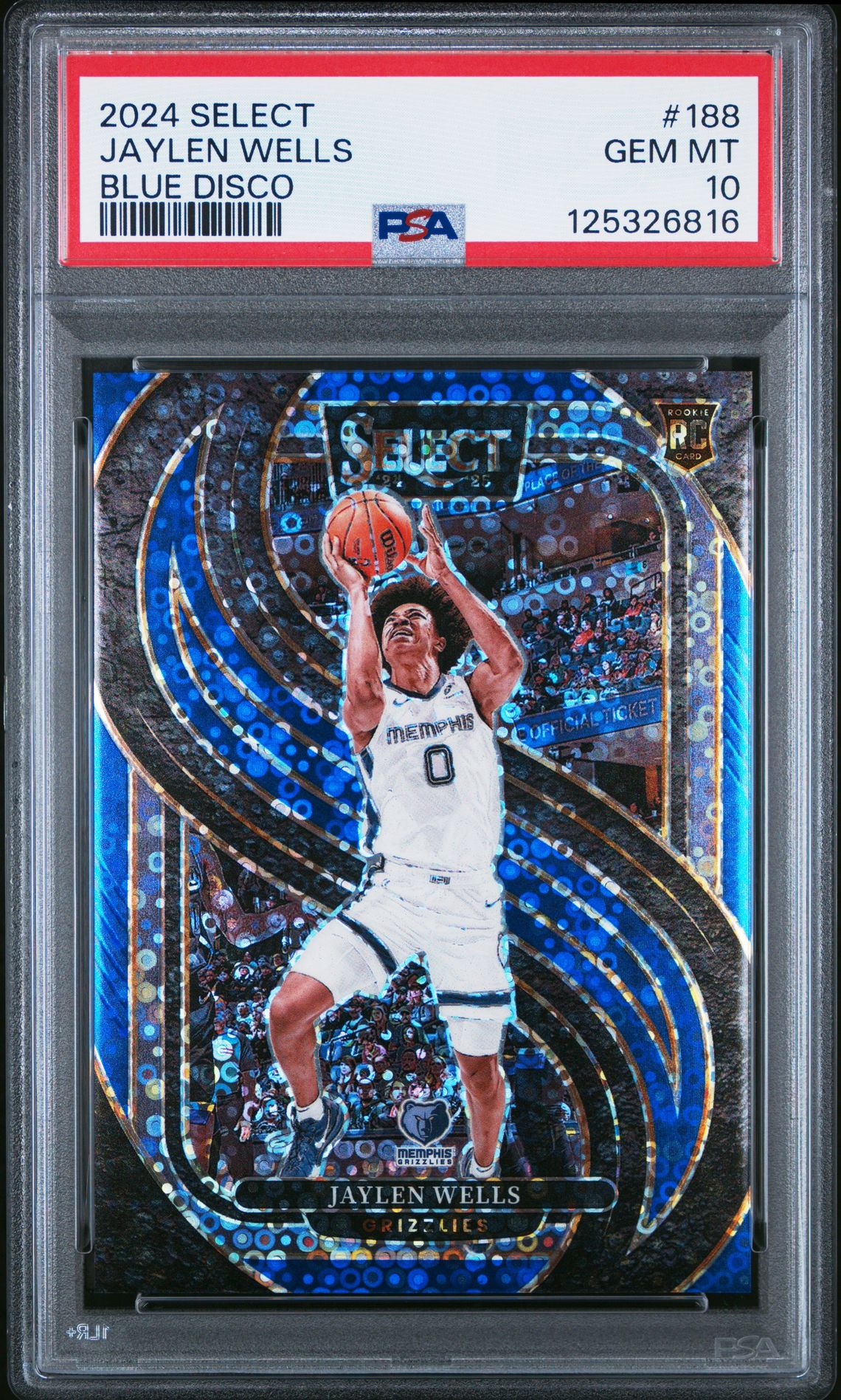 2024 Panini Select Jaylen Wells #188 (Blue Disco) Gem Mt 10 front