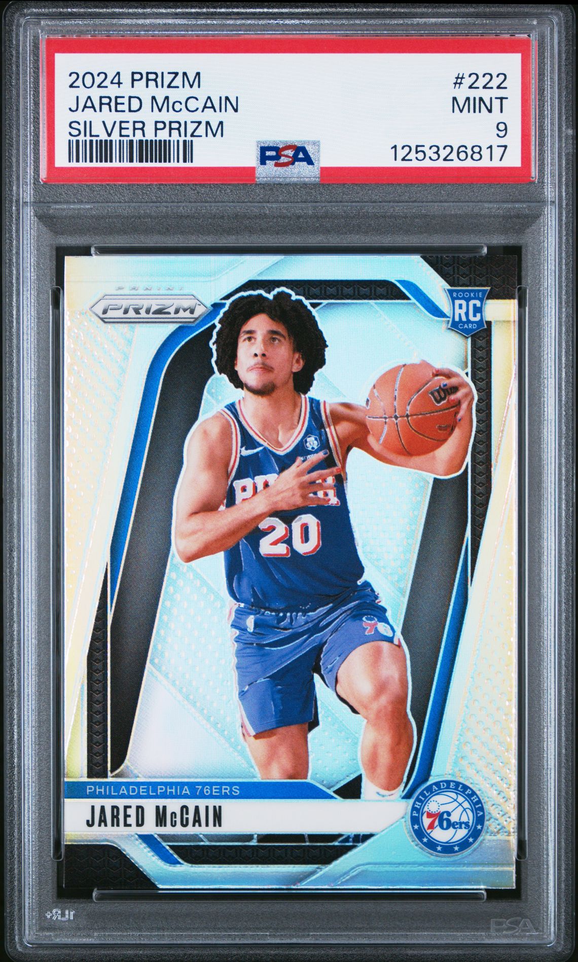 2024 Panini Prizm Jared Mccain #222 (Silver Prizm) Mint 9 front