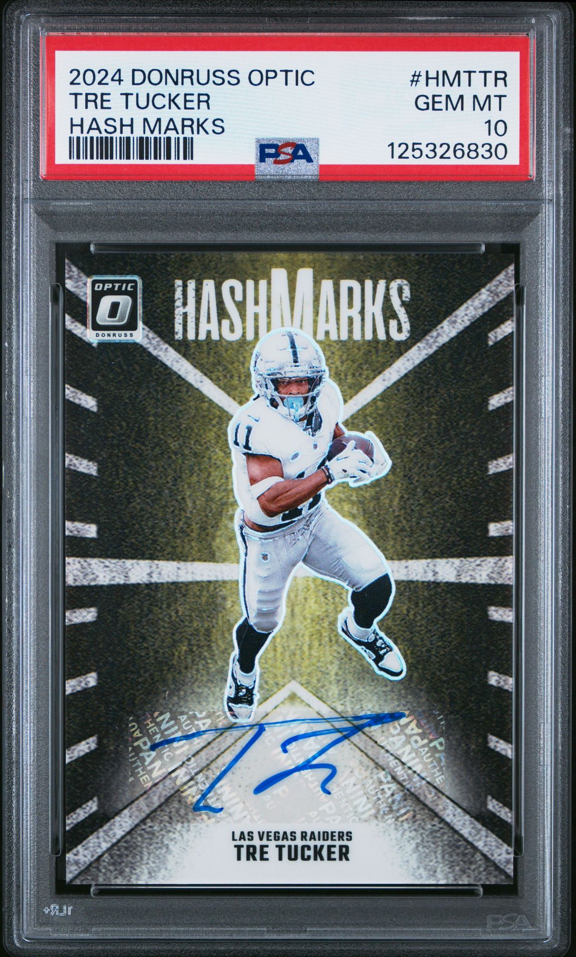 2024 Panini Donruss Optic Hash Marks Tre Tucker #Hmttr Gem Mt 10 front