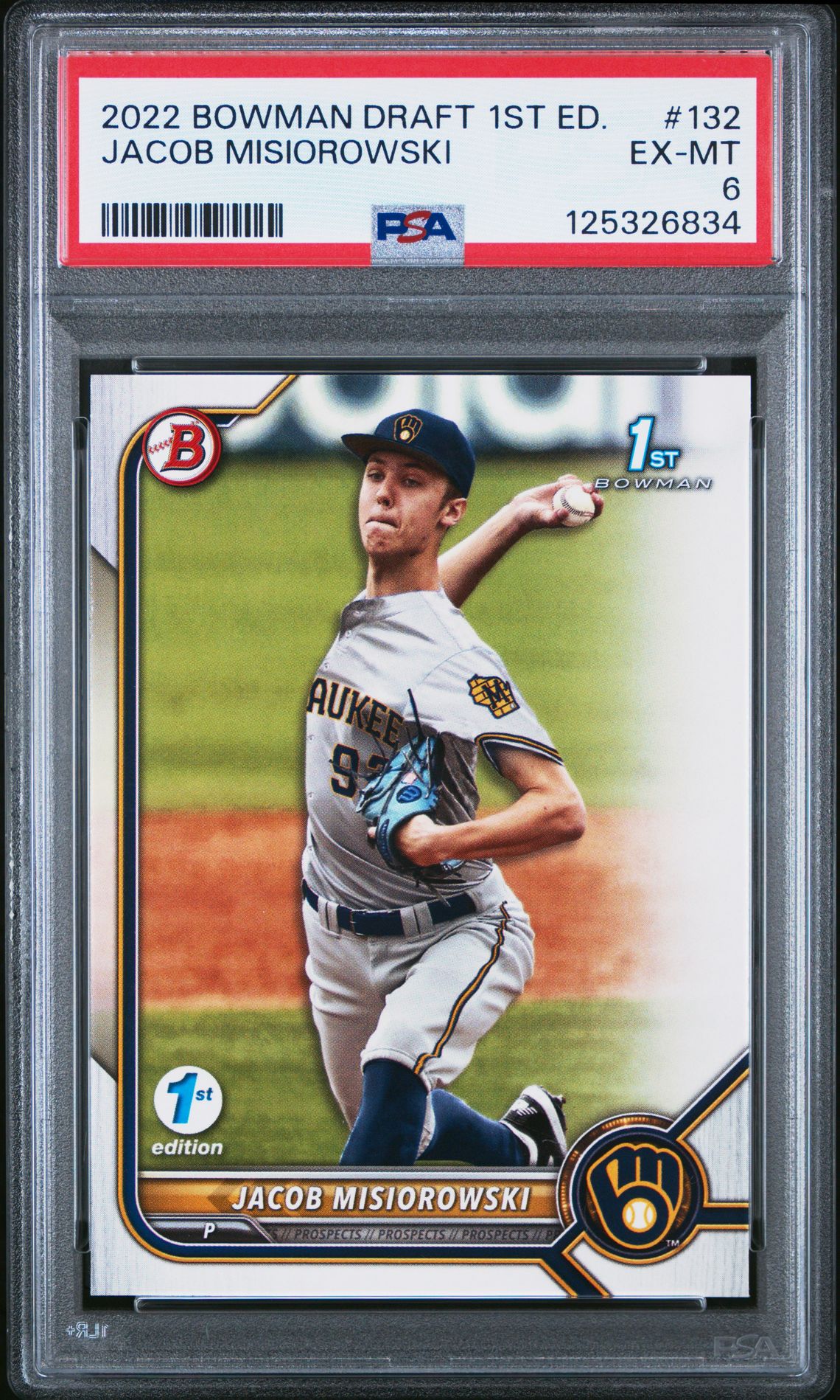 2022 Bowman Draft 1St Edition Jacob Misiorowski #132 Ex-Mt 6 front