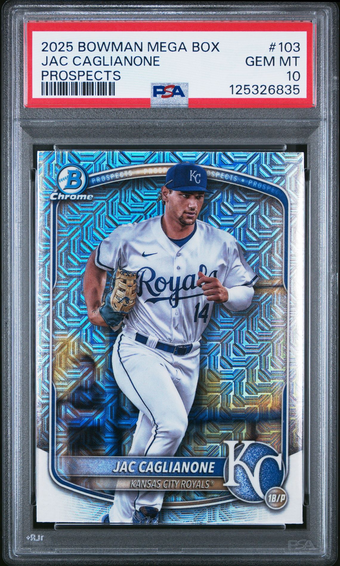 2025 Bowman Mega Box Chrome Prospects Jac Caglianone #103 Gem Mt 10 front