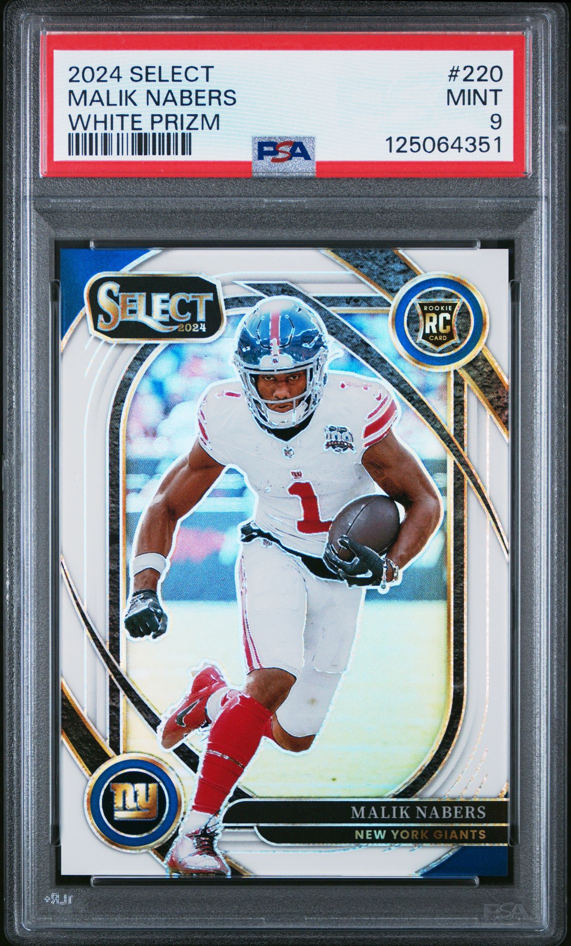 2024 Panini PANINI SELECT WHITE PRIZM #220 Malik Nabers front