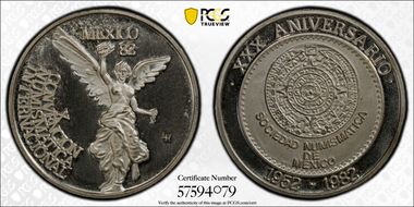 1982-LR Medal 10th Numismatic Convention Ag MS67