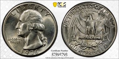 1936-S 25C MS66