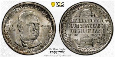 1951-S 50C Booker T. Washington MS67