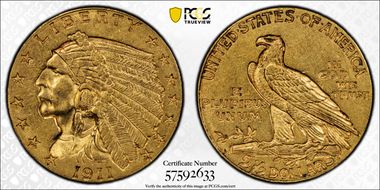 1911-D $2.50 AU58