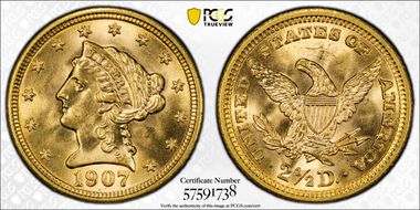 1907 $2.50 MS66