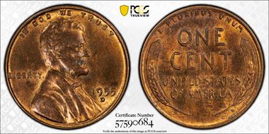 1955-D 1C MS63RB