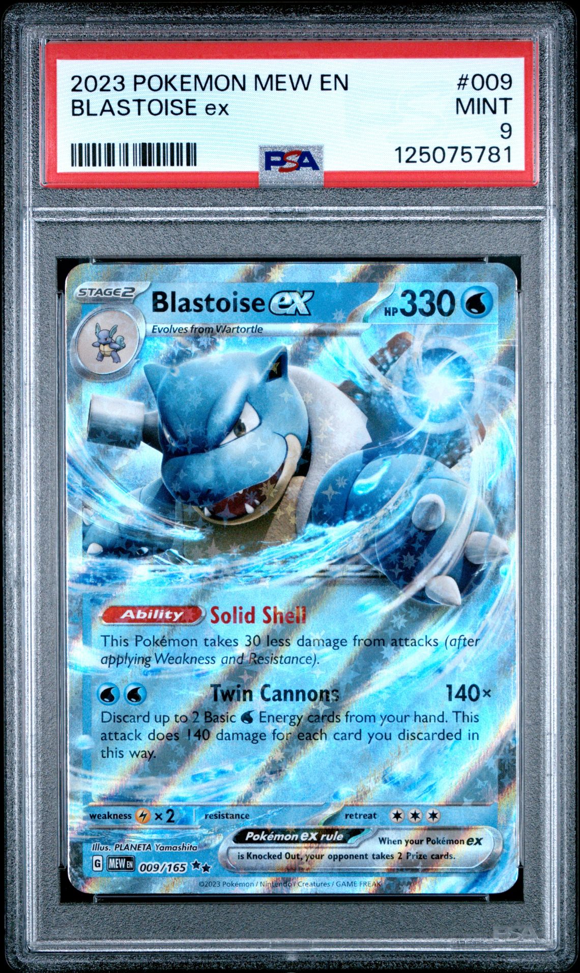 2023 Pokemon Mew En-151 Blastoise Ex #009 Mint 9 front