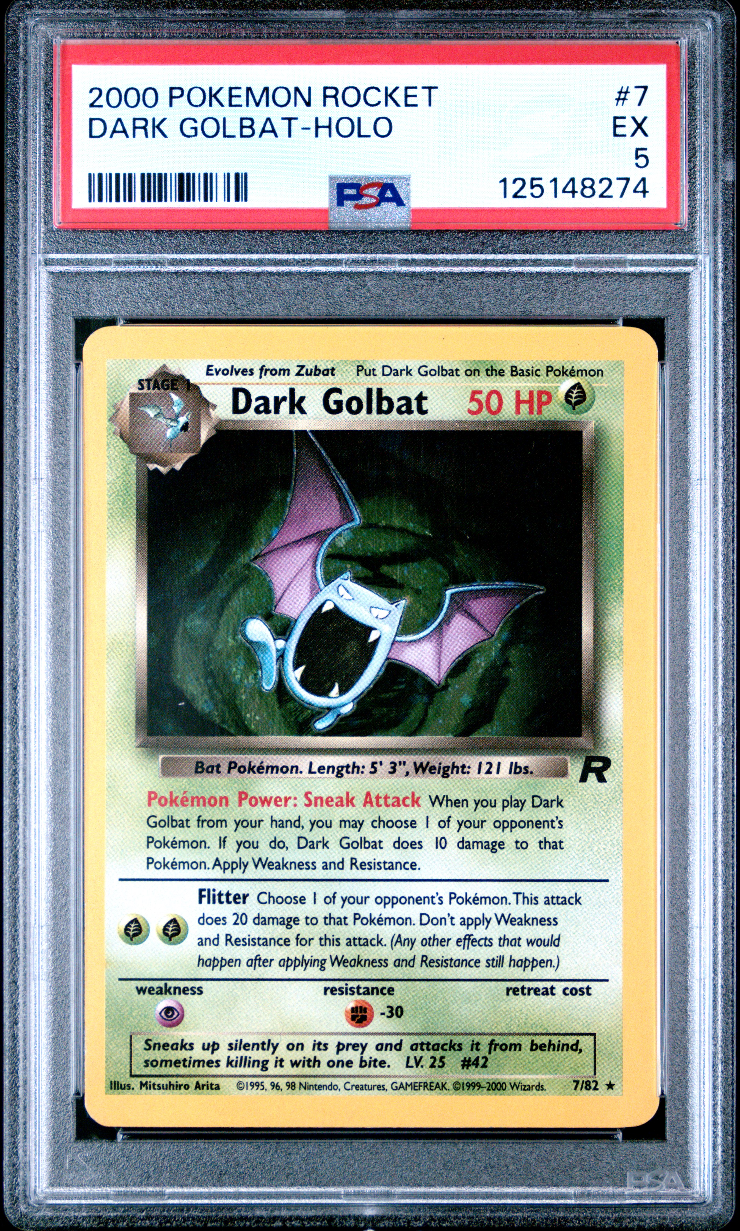 2000 #7 Dark Golbat-Holo PSA 5 Rocket Pokemon