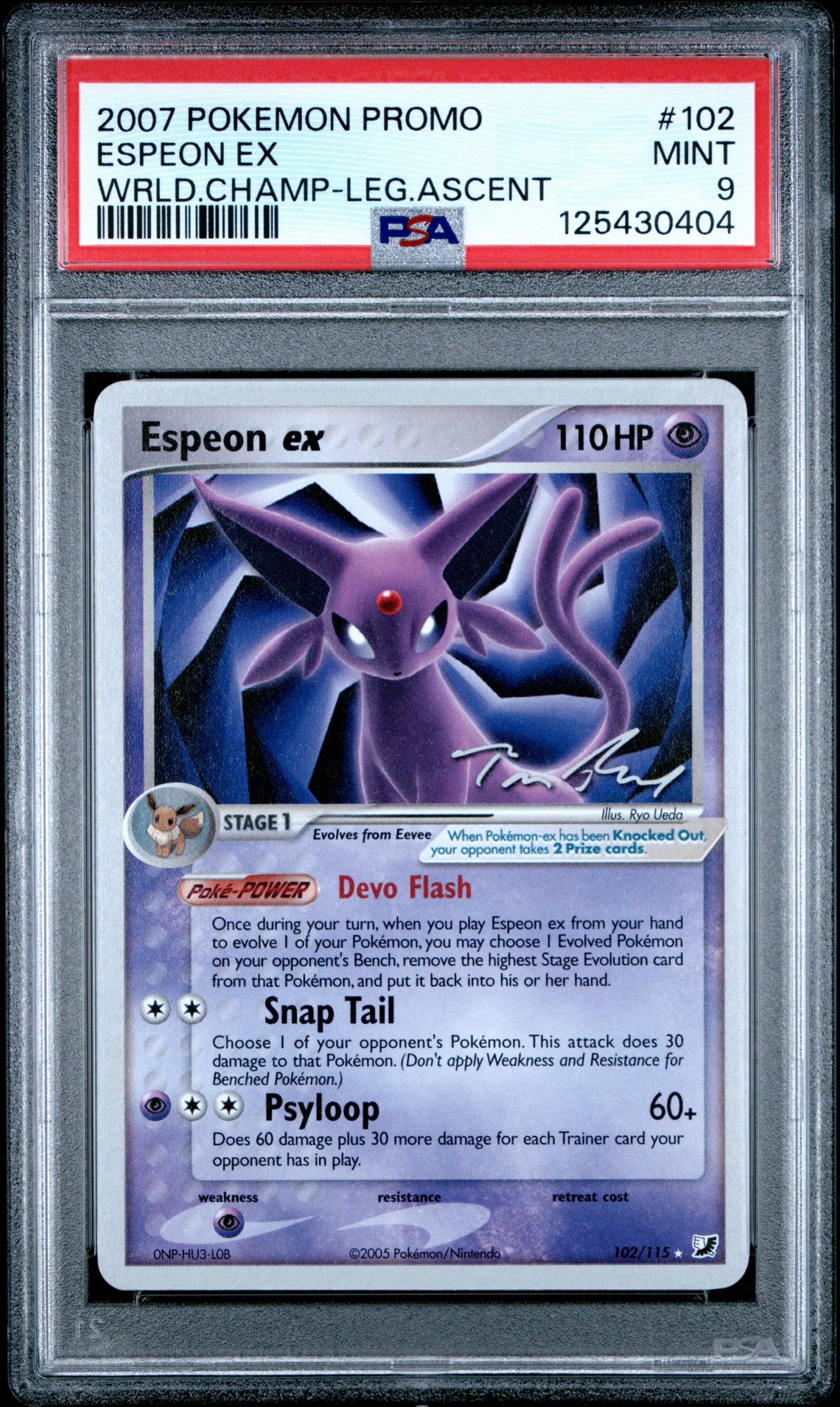 2007 Pokemon POKEMON WORLD CHAMPIONSHIPS PROMO WRLD.CHAMP-LEG.ASCENT #102 Espeon Ex front