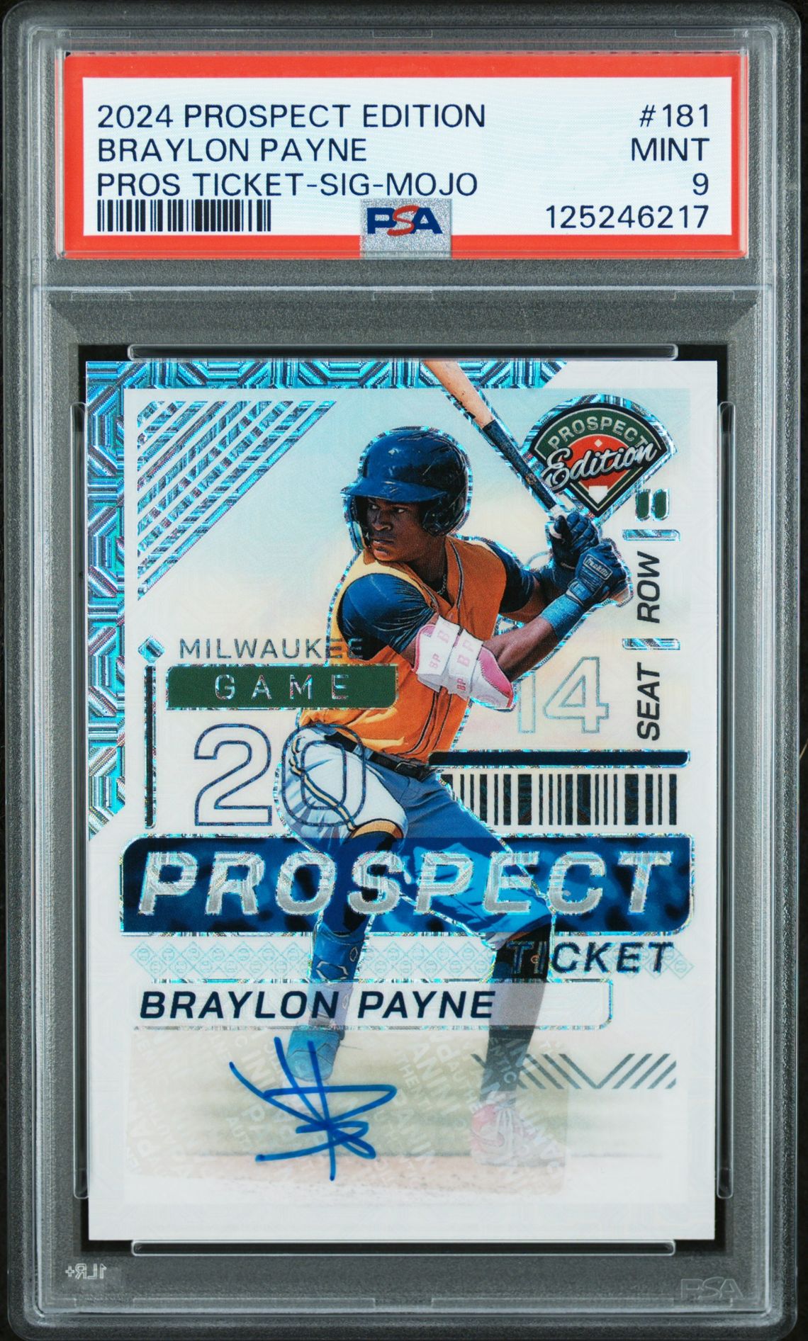 2024 Panini PANINI PROSPECT EDITION PROSPECT TICKET PROS TICKET-SIG-MOJO #181 Braylon Payne front