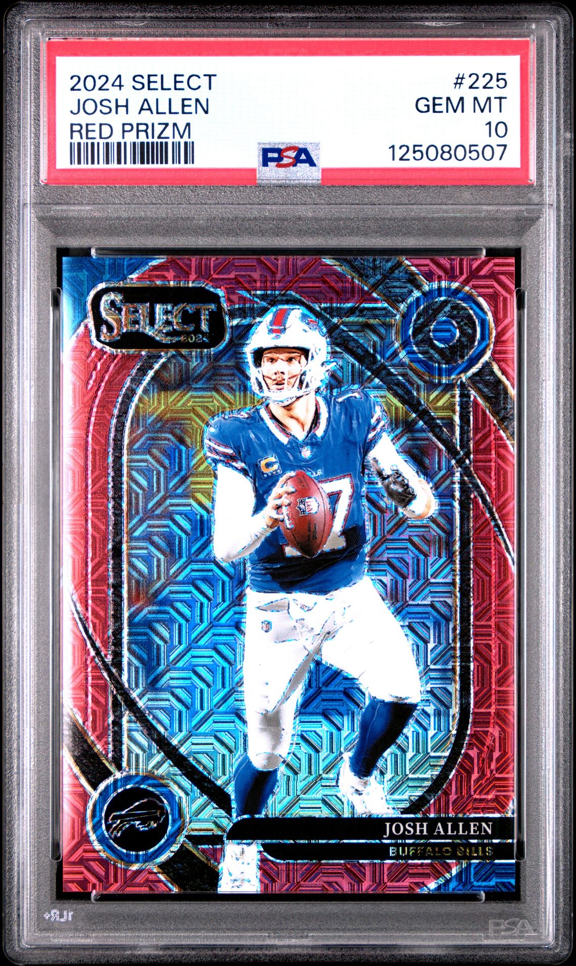 2024 Panini Select Josh Allen #225 (Red Prizm) Gem Mt 10 front