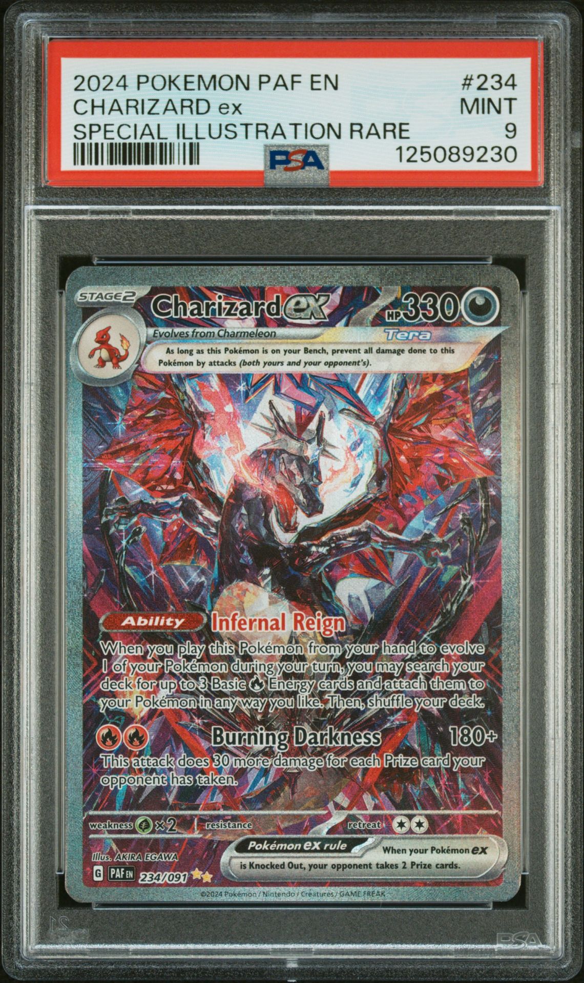 2024 Pokemon Paf En-Paldean Fates Charizard Ex #234 (Special Illustration Rare) Mint 9 front