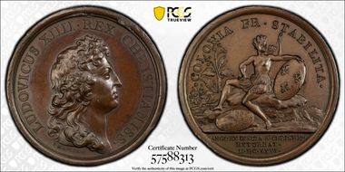 (1666) AE Medal Betts-42, St. Christopher MS62